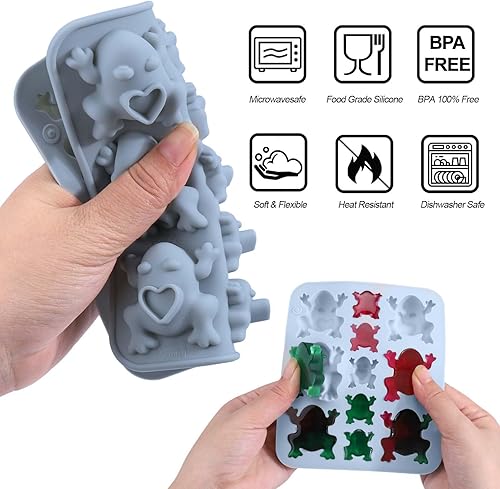 Miniatura 3 de Palksky Molde de silicona de rana de chocolate, molde en forma de rana de caramelo, moldes de silicona de grado alimenticio para hacer chocolate,