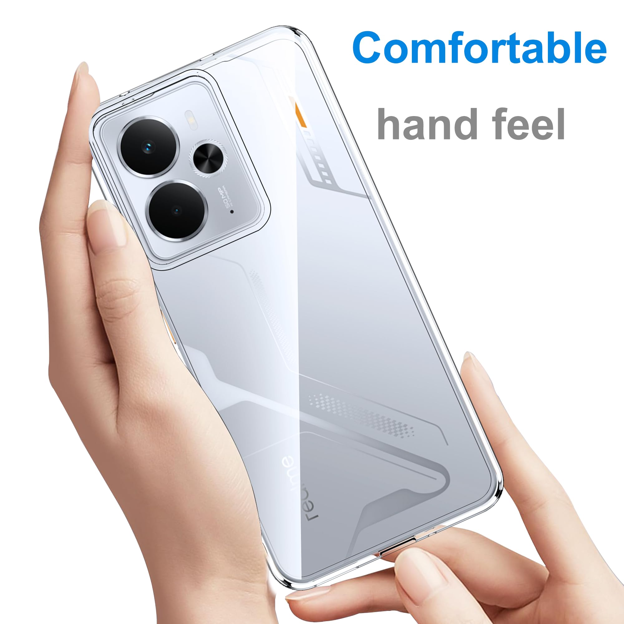 QULLOO Handyhülle Für Realme 14/14T 5G – Transparent, Weich, Ultra-dünn, Mit Schutzrand