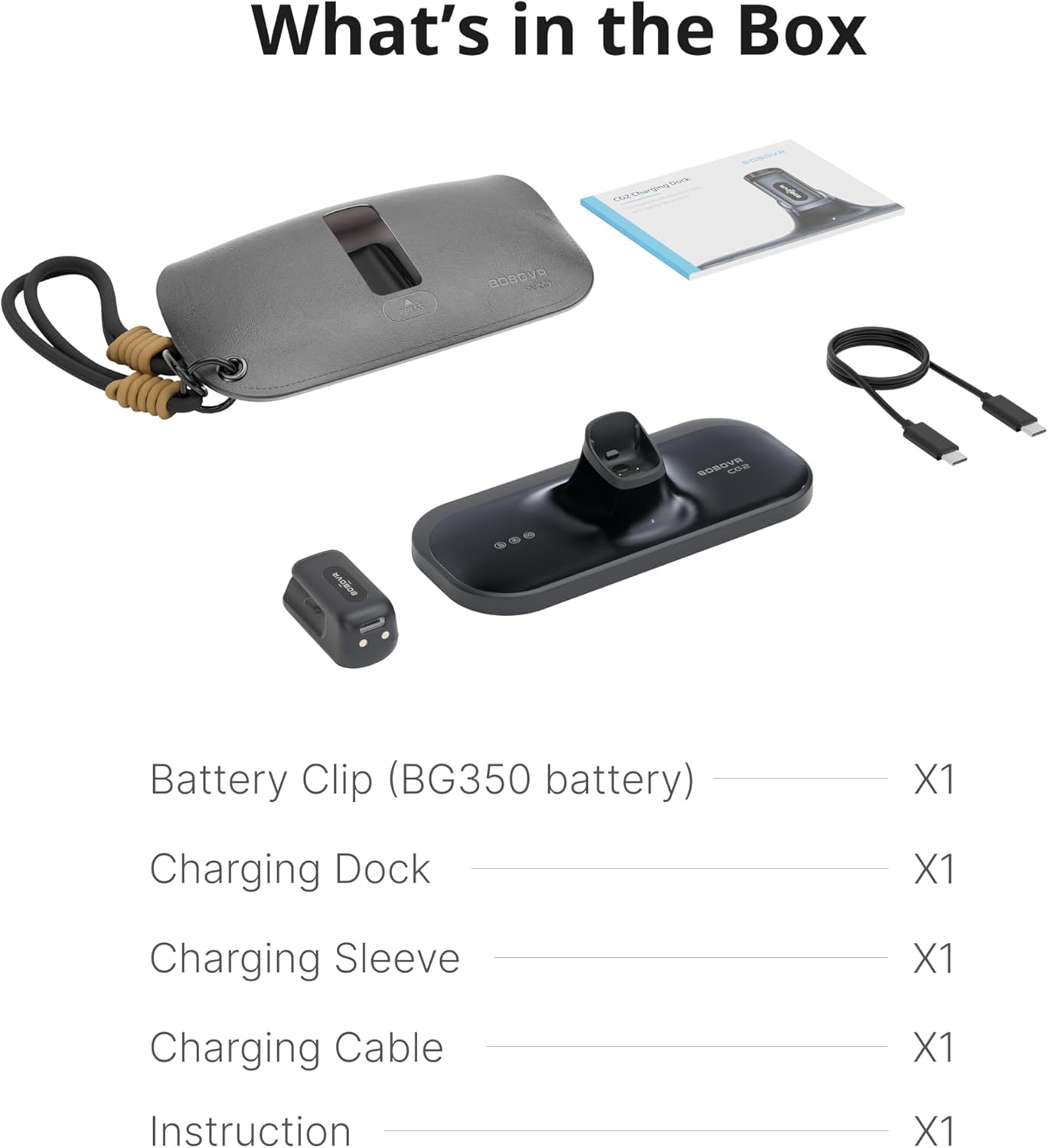 BOBOVR CG2 Charging Dock Accessories,Compatible with Ray-Ban Meta Smart AI Glasses & Oakley Meta HSTN, 3-in-1 Magnetic Charging Station with Portable Battery Clip and Travel Case
