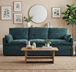 Tbfit Modern Couch, 89" Cloud Sofa, Spring Seat Cushions, Comfy 3-Seater w/Pillows, Chenille Fabric Removable Covers, Soft Upholstered Living Room Furniture, Home, Apartment, Gray