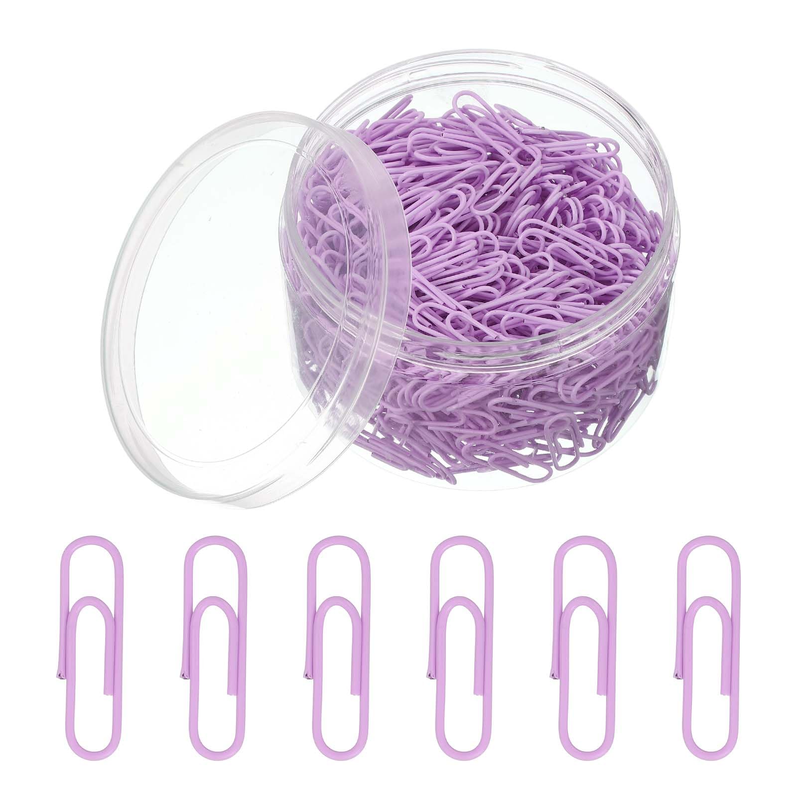 PATIKIL 600pcs Paper Clip, 28mm Paper Clip Cute Metal Clips Rust-Proof Strong Durable Bulk for Office, Purple