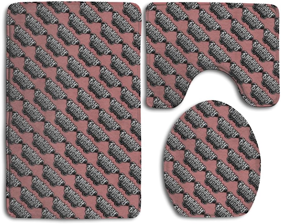 Embassy Tattoo Oblong Bathroom Rugs Set Fastness Bath Mat