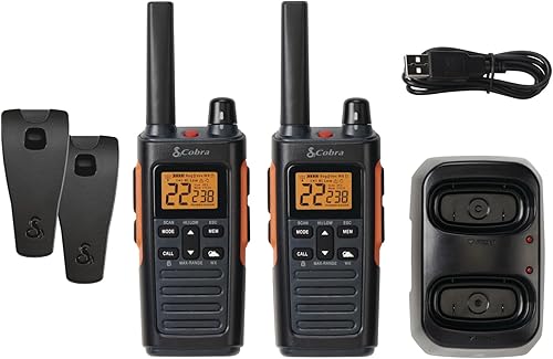 Vista 11 de Cobra RX180 Walkie Talkies (paquete de 2) – Radios bidireccionales compactas ligeras y fáciles de usar de largo alcance, 22 canales preestablecidos