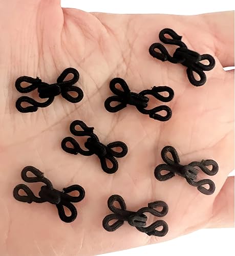 Miniatura 2 de PEPPERLONELY Juego de 10 ganchos cubiertos negros y cierre de costura para abrigo de piel, chaqueta, estola, pulsera, joyería, libros, manualidades