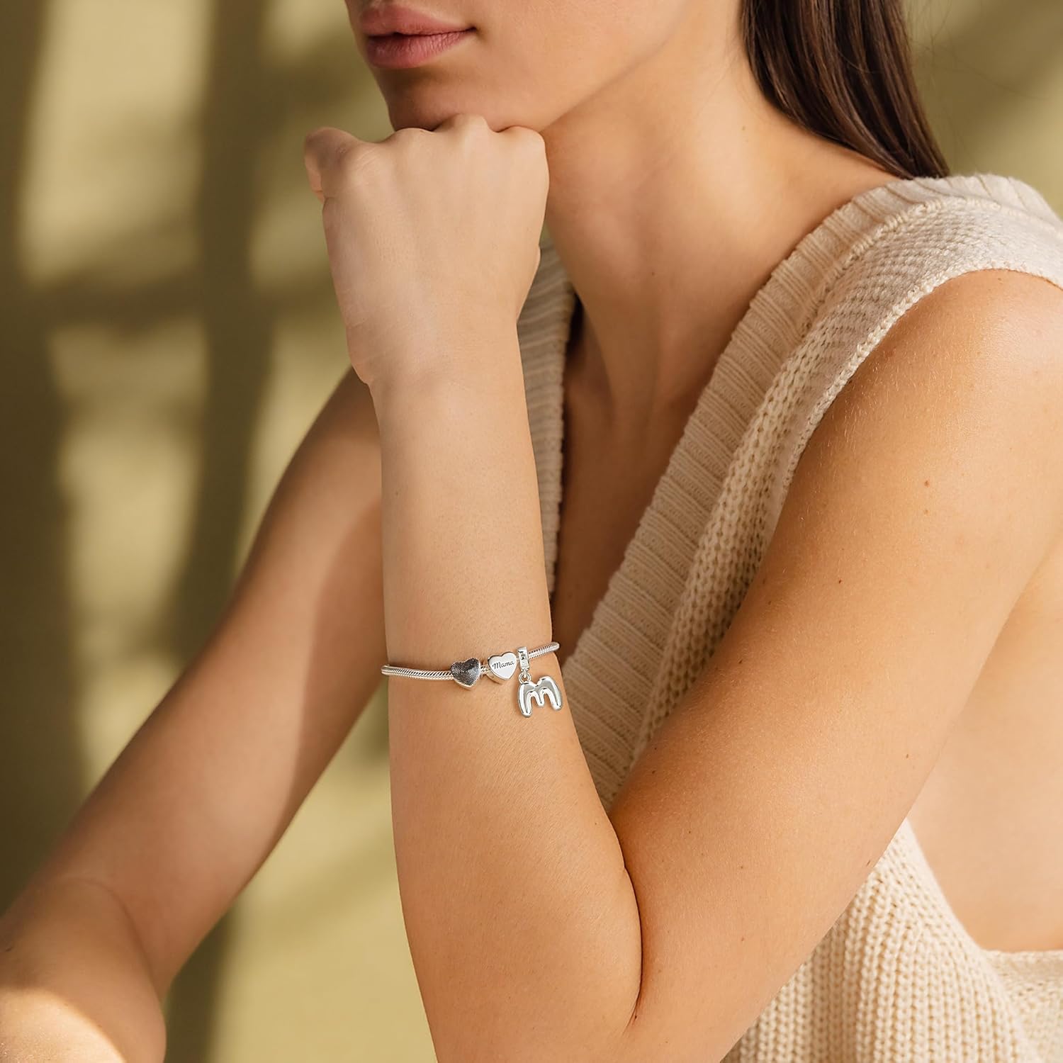 925 Sterling Silver Letter Charms for Bracelet Alphabet Bubble Initial Dangle Charms Beads Jewelry Gifts for Women - Image 7