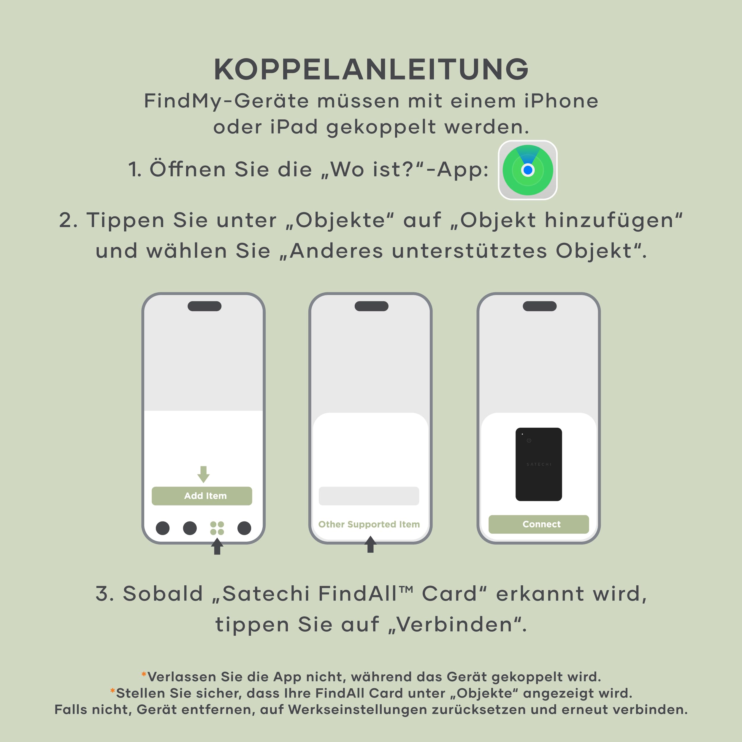 SATECHI FindAll Wallet-Kartenetui mit Find My, Tracker, Ortung, Standortverfolgung – für Geldbörsen mit Trennungsalarm, Tonsignal und kabelloser Aufladung, komp. mit iPhone, iPad & Mac – Schwarz