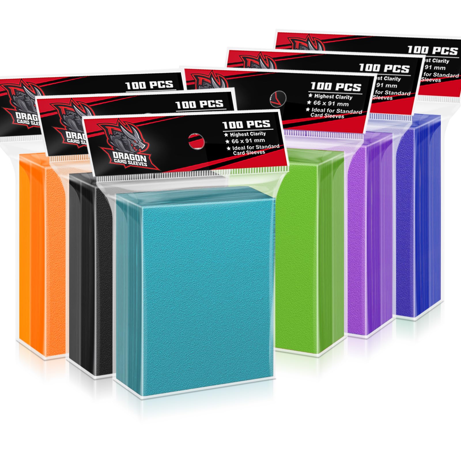 Top Loaders for Trading Card Sleeves，Soft Baseball Plastic Card Sleeve for Standard Card,Matte Card Sleeve Fit for Football,MTG Cards (600PS-color-3, 66 * 91mm)