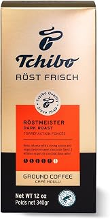 Tchibo Ground Coffee - Röst Frisch Röstmeister - Dark-roasted Arabica Beans with Exquisite Aromas of Bittersweet Chocolate - Intensity 5/6, Acidity 1/6, Roast Level 6/6-12 oz - Pack of 1