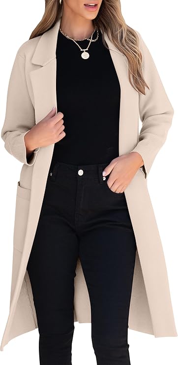ANRABESS Women's Oversized Long Open Front Cardigan main image 1