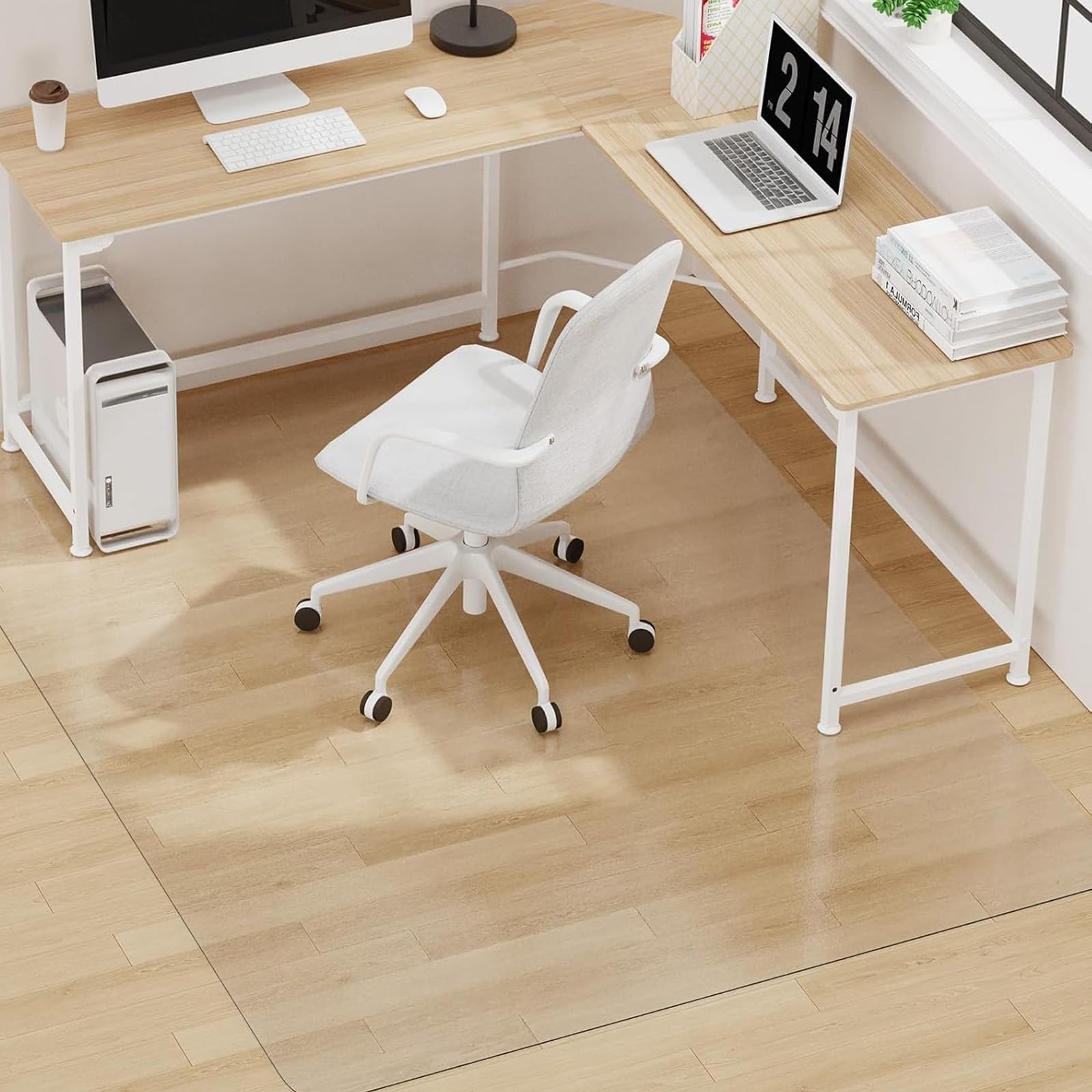 Tapis de chaise de bureau sols durs protecteur transparent 90x150cm