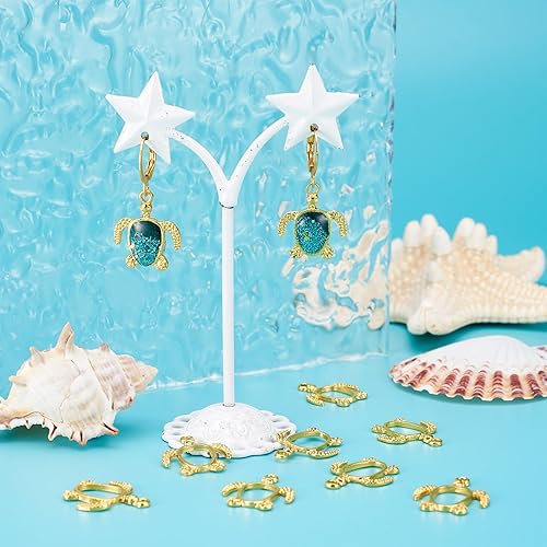 Vista 75 de Dijes de bisel de espalda abierta de estilo surtido, colgantes de marco hueco de metal, dijes de flores prensadas para hacer joyas de resina UV DIY