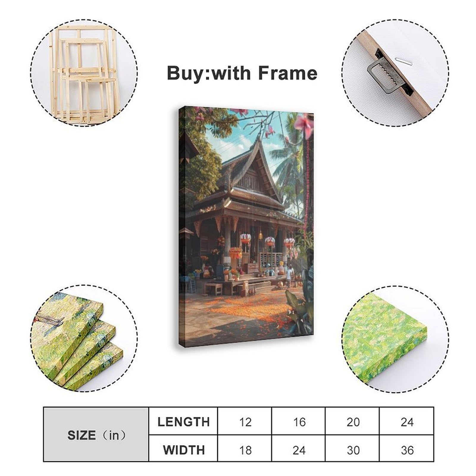 Songkran Festival Water Festival Scena Canvas Poster Wall Art Decor Stampa Dipinti per soggiorno camera da letto Decorazione 50,8 cm L x 76,2 cm W