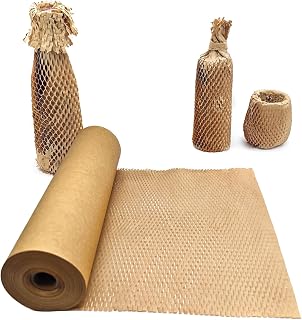 Honeycomb Packing Paper, 15" x 168' Honeycomb Cushioning Wrap Roll for Moving Shipping Packaging Gifts, Recyclable Honeycomb Paper Moving Supplies Bubble Paper Wrapping Protective Roll