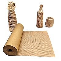 Vista 9 de Papel de Embalaje de Nido de Abeja, Rollo de Envoltura Acolchada de Nido de Abeja de 12" x 35' para Mudanzas, Envíos, Embalaje de Regalos, Papel