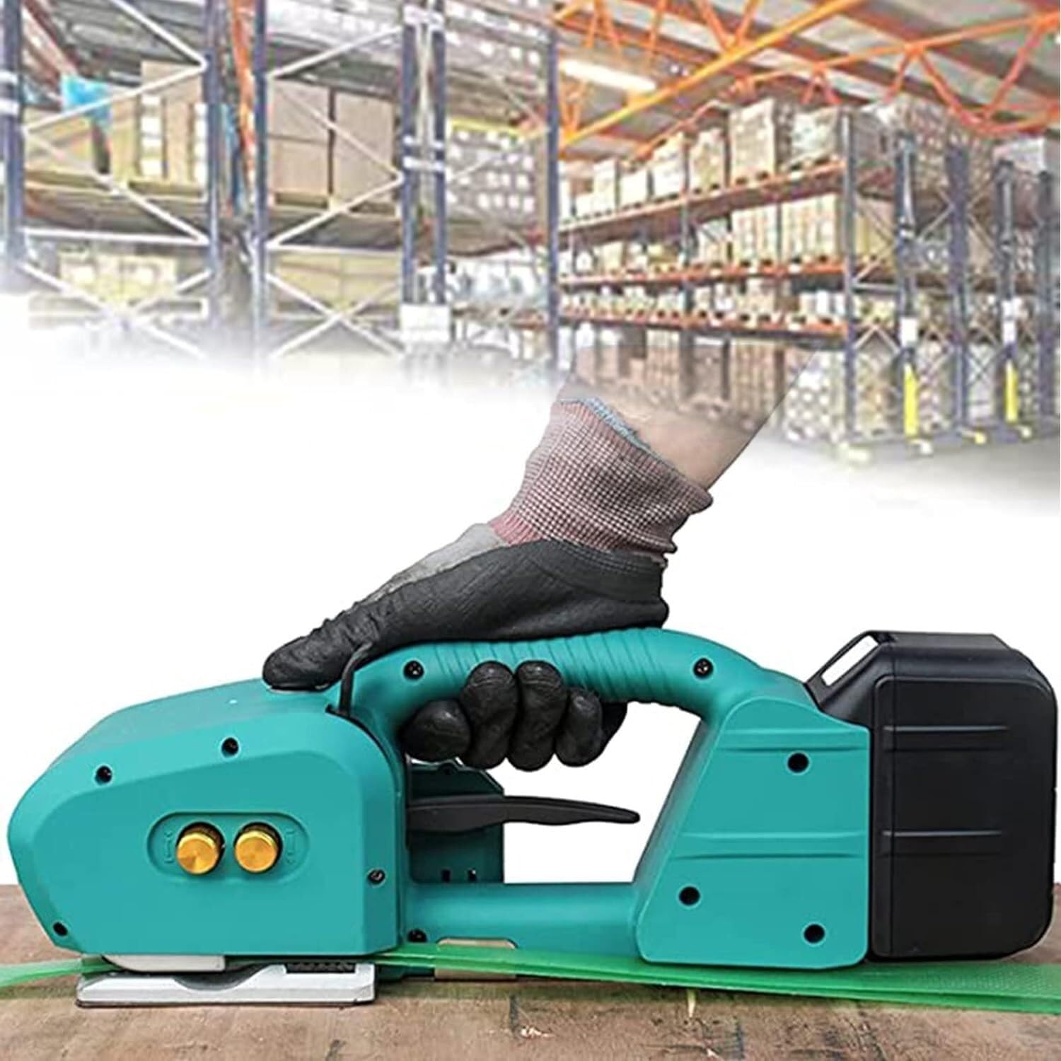 UMJIGF Electric Strapping Machine, Buckle-Free Hot Melt Baling Machine, 6000mAH Rechargeable Battery Pow, 50-2800N Tension Adjustable, for 9-16mm PP PET Straps,