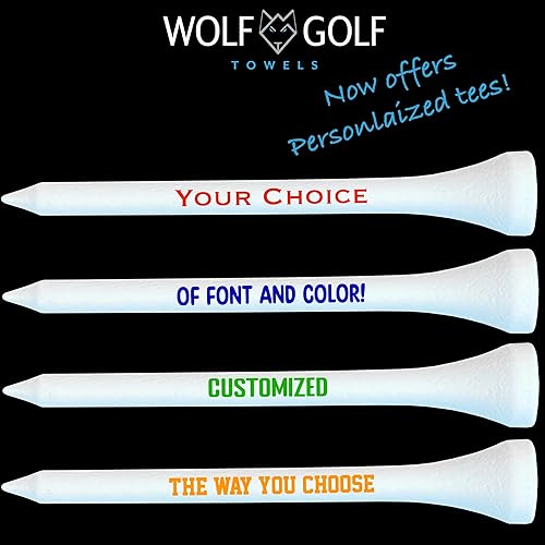 Miniatura 8 de Camisetas de golf personalizadas, elige fuente y color, juego de regalo, juegos de 50, 100 o 200 camisetas