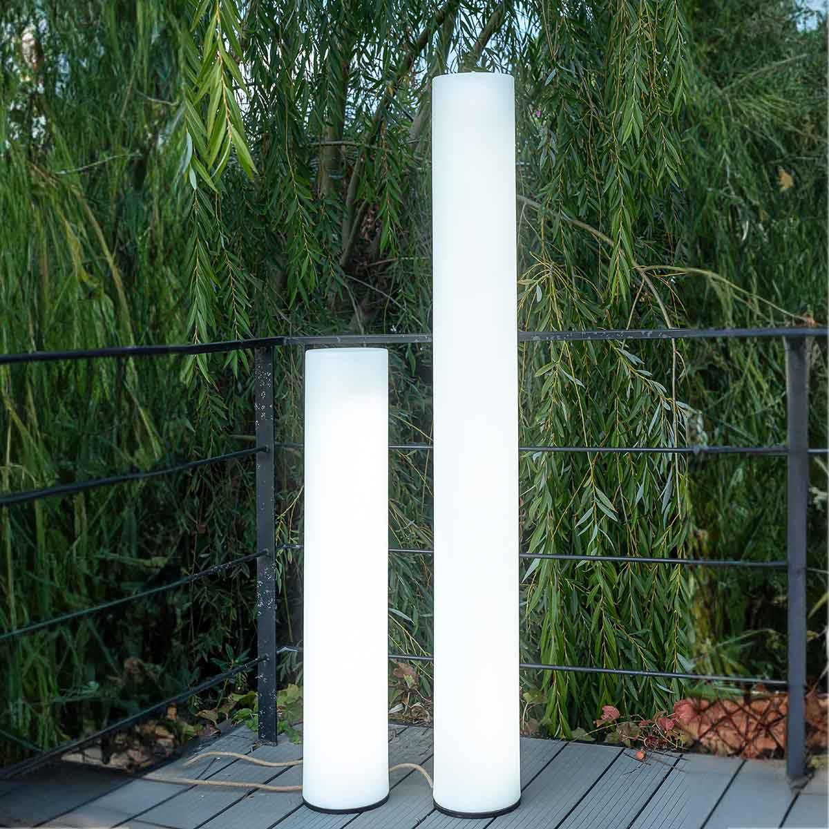Lámpara de pie FITY 160 cm para exterior e interior para la terraza, el salón y el patio (Cable Blanca Fría (6000K))