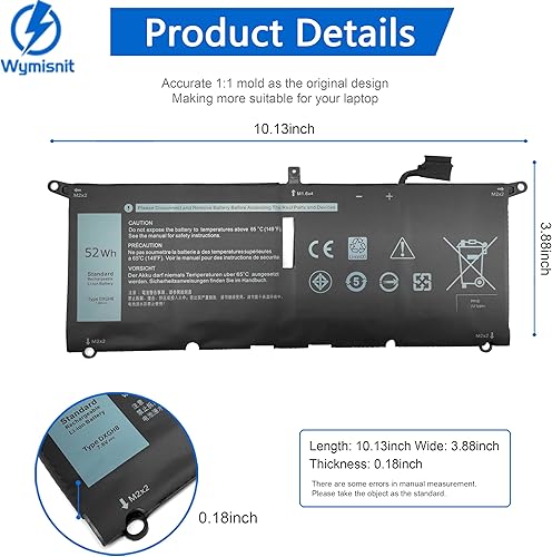 Miniatura 3 de DXGH8 Batería para Dell XPS 13 9370 9380 2019 Inspiron 13 7390 7391 2 en 1 5390 5391 7490 Latitude 3301 E3301 Vostro 5390 5391 0H75490 V G8VCC F