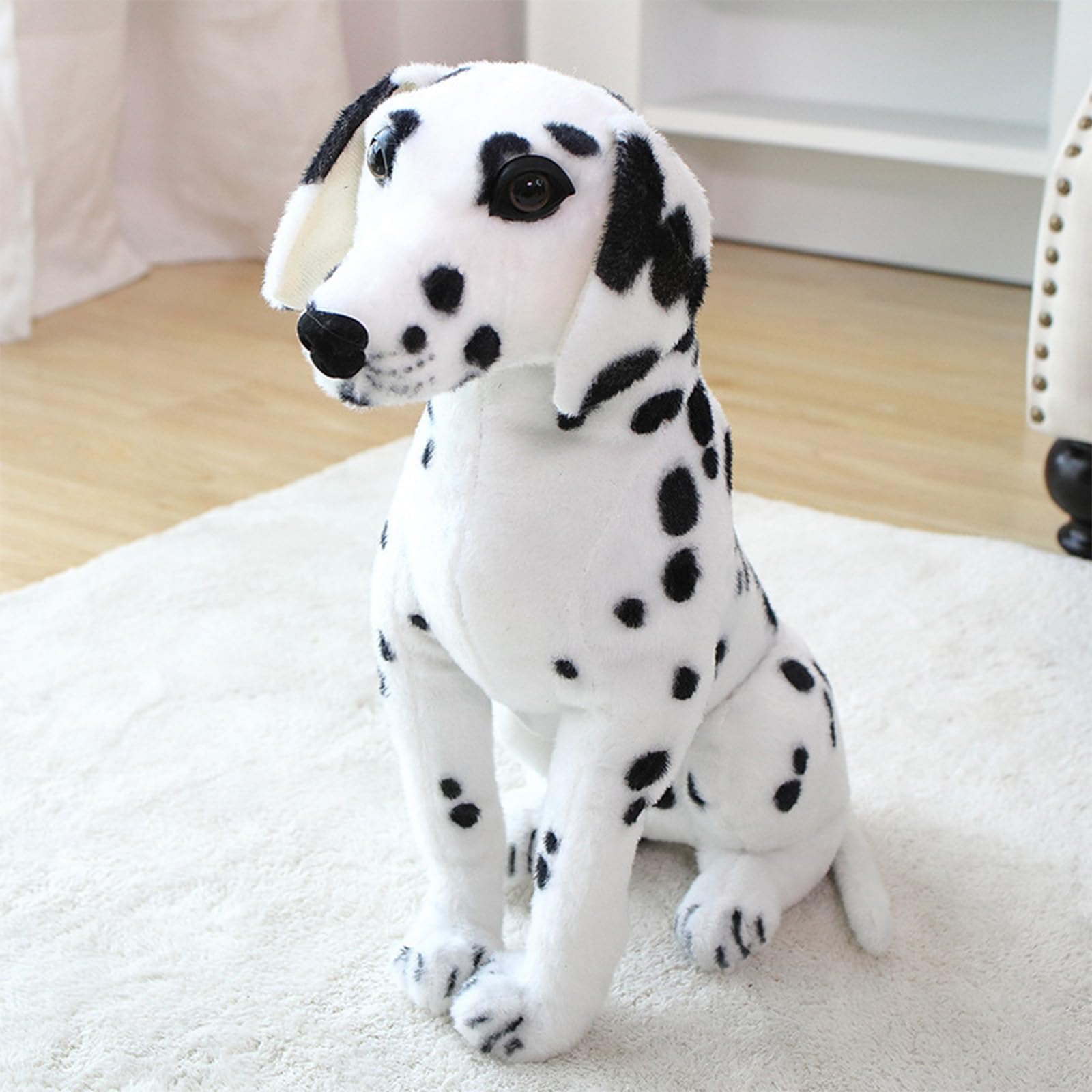 Dalmatiner Hund Kuscheltier, Realistischer Dalmatiner Plüschtier, Plüsch-Hund, Kuscheltier für Kleinkinder & Kinder, weich und kuschelig (90 cm,Stehend)