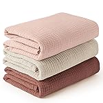Konssy 3 Pack Muslin Swaddle Blankets for Unisex, Newborn Receiving Blanket, Large 47 x 47 inches, Soft Breathable Muslin Baby Swaddles for Boys & Girls