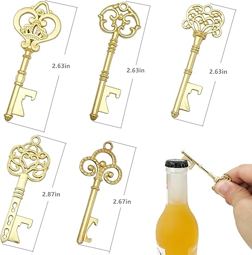 Miniatura 3 de WODEGIFT 50 abridores de botellas con llave, regalos de despedida de soltera, recuerdos de boda rústicos, regalos, decoraciones o recuerdos para