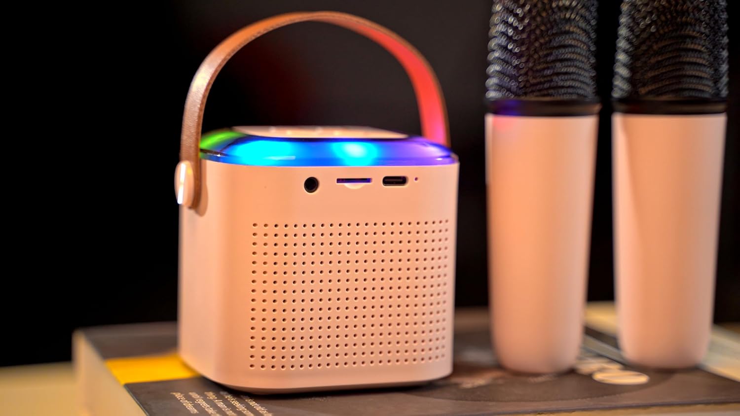 Mini Karaoke Machine with 2 Wireless Microphones for 5+ Years Old Kids, Rechargeable Portable Bluetooth Karaoke Singing Speaker with Voice Changing, RGB Light, for Birthday, Family, Home Party Gift - Image 12