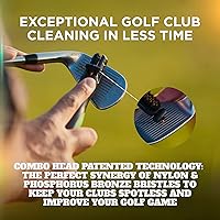 Vista 7 de Frogger BrushPro - Limpiador de palos de golf con agarre ergonómico y cable retráctil de 2.5 pies, cepillo resistente para palos de golf y limpiador