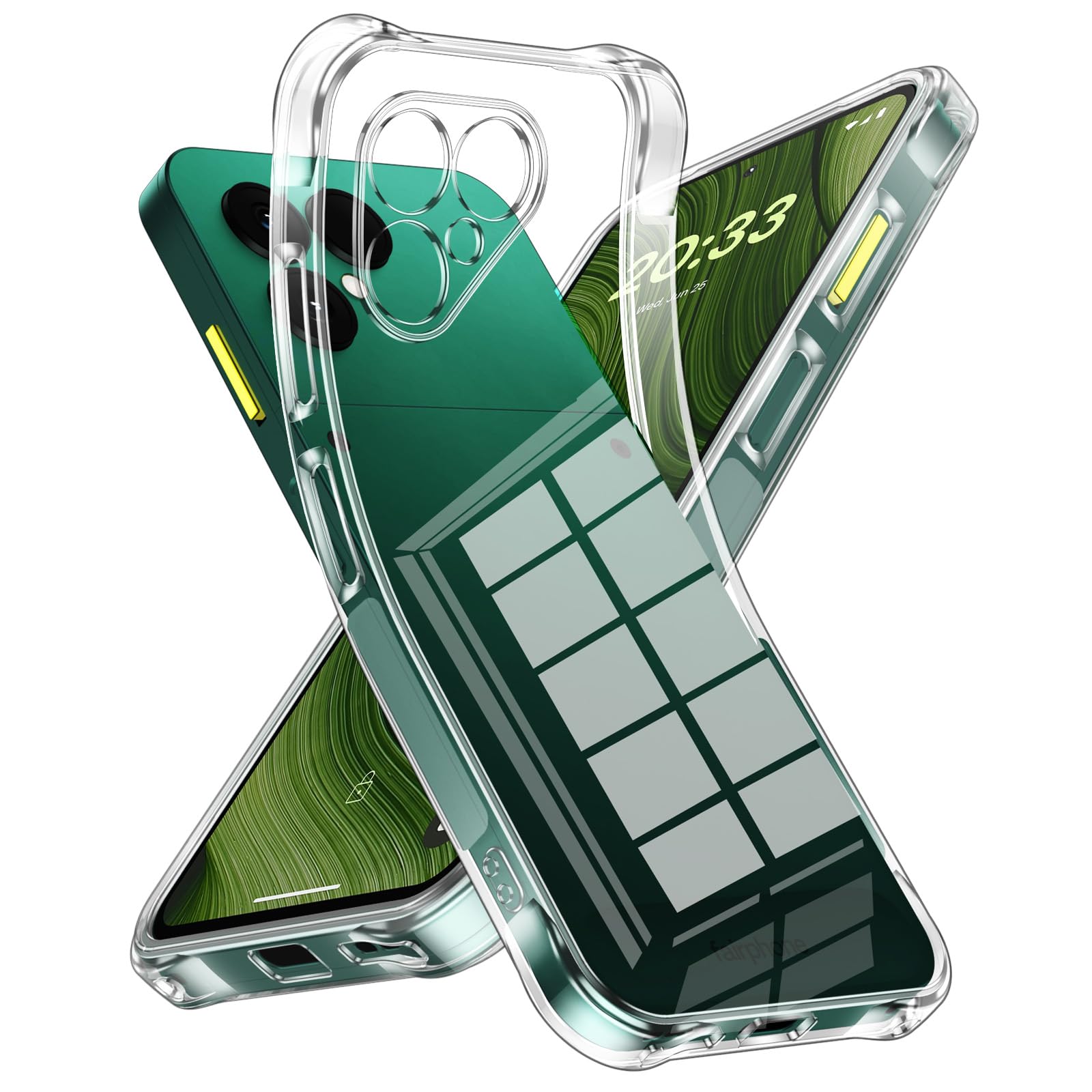 Custodia Fairphone 6 In Silicone Morbido Trasparente + Pellicola Vetro Temperato 9H - Protezione Antiurto 360°, Ultra Sottile (WM84)