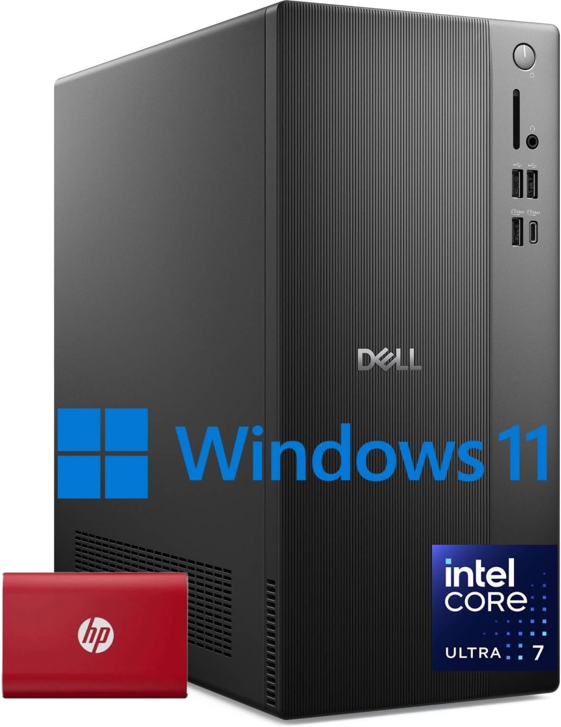 Dell ECT1250 Business Desktop, New OptiPlex Version - Intel Ultra 7-265K, (20 Core, 20 Threads), 16GB DDR5 RAM, 1TB PCIe SSD + 512GB External Drive, Ultra-Quiet Design, KB & Mouse, Windows 11