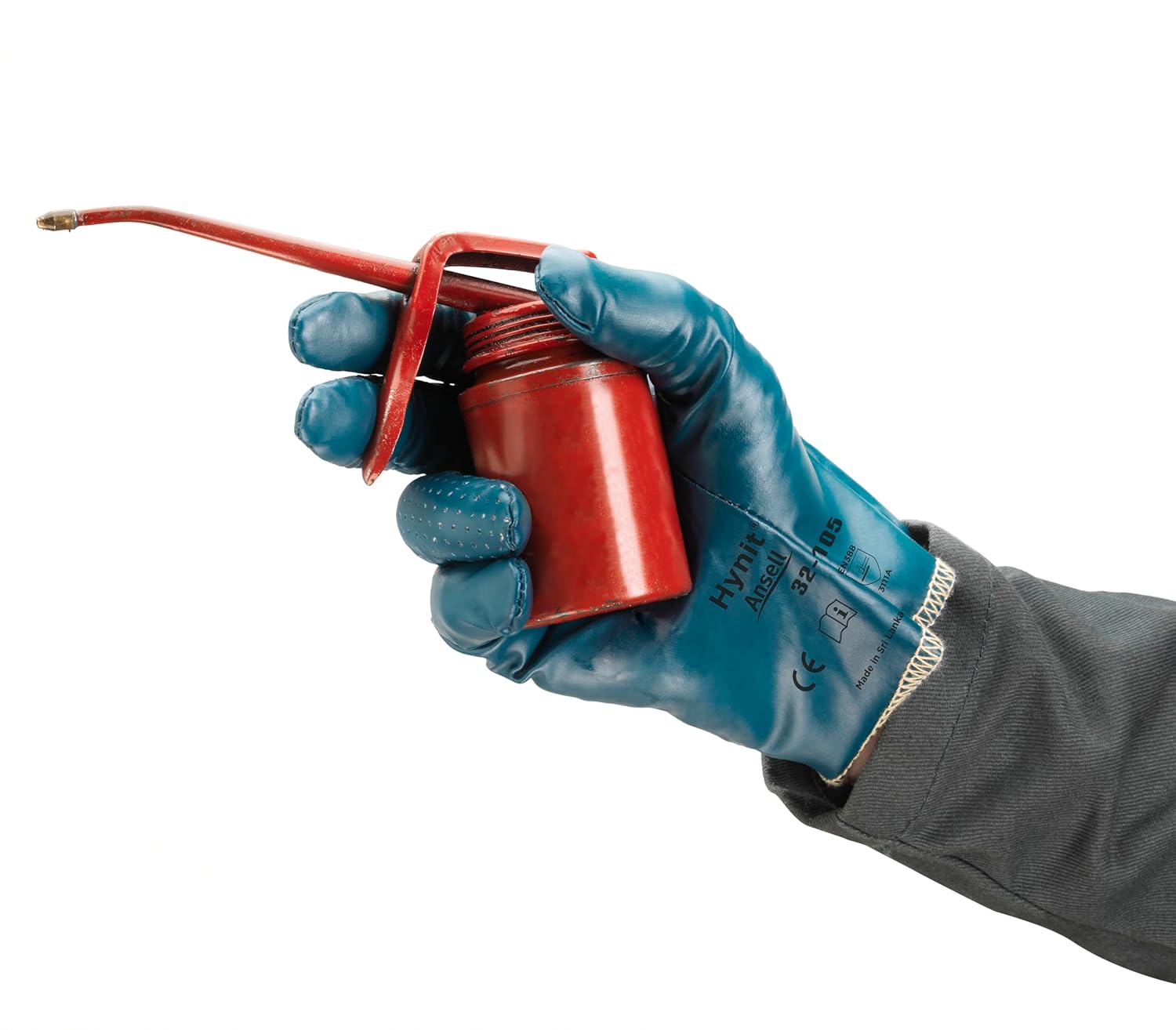 Ansell Hynit 32-125 Nitrile Glove, Slip-on Cuff, Medium, Size 8 (Pack of 12)