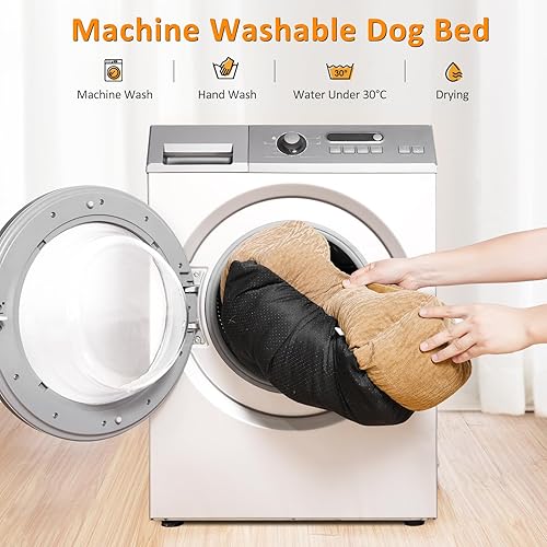 Miniatura 6 de FURTIME Camas medianas para perros medianos, cama rectangular lavable para perro, cama ortopédica suave y cómoda, cama calmante para cachorros, sofá
