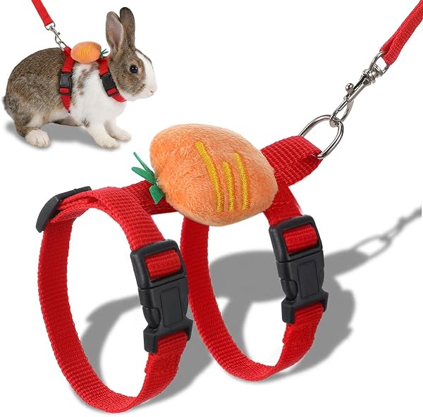 Harnais et laisse réglables pour lapin, adorable harnais pour petits animaux, cochons d'Inde, furets, chatons, chiots, accessoires de lapin - 1