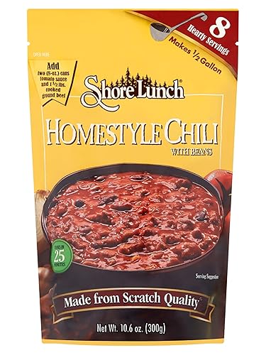 Miniatura 4 de Shore Lunch Homestyle - Mezcla de chile con frijoles, mezcla de frijoles y especias saladas, 8 porciones abundantes, hace  galón de chile por bolsa