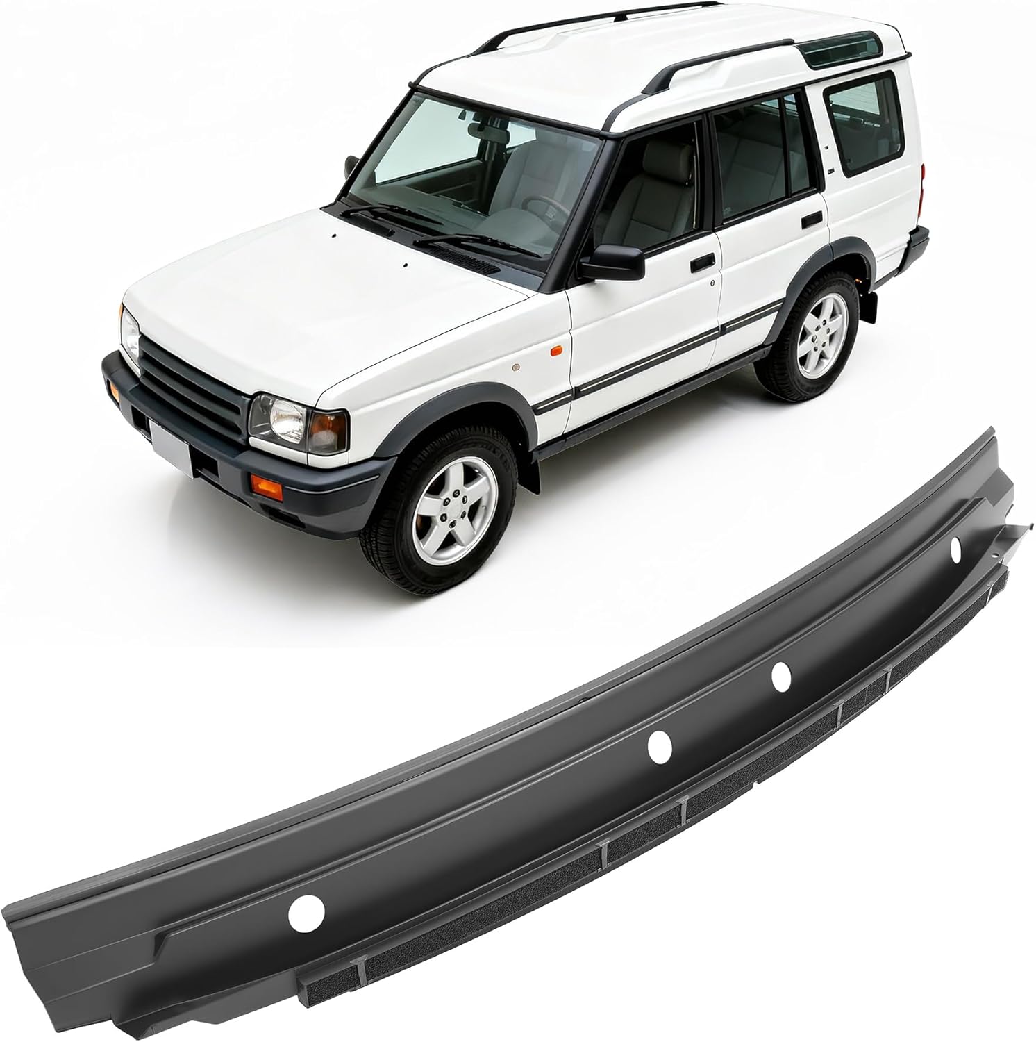Windshield Cowl Compatible with 1999-2004 Land Rover Discovery II Replacement for JAK000010PMA Front Wiper Cowl Panel Cover Molding Trim Grille Painted Black Plastic