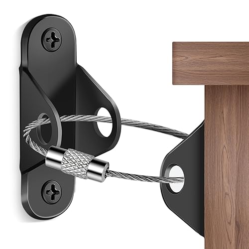 Paquete de 10 anclajes resistentes a prueba de bebés para muebles, estanterías y gabinetes de TV, kit de 400 libras con correas de choque de acero