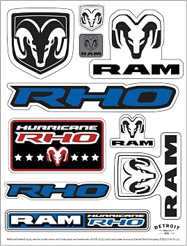 RAM Trucks RHO 10-Decal Sticker Sheet | 6"x 8" Durable Vinyl Stickers | Weatherproof, UV-Resistant, Easy Peel-Off Off-Road Graphics