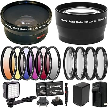 Ultimaxxs Professional Battery Accessory Bundle Compatible with Canon VIXIA HF G40, HF G50, HF G60, HF G70, XA40, XA45, XA50, XA55, XA60, XA65, XA70, XA75, XA10, XA11, XA15, XA20, XA25, XF400, XF405
