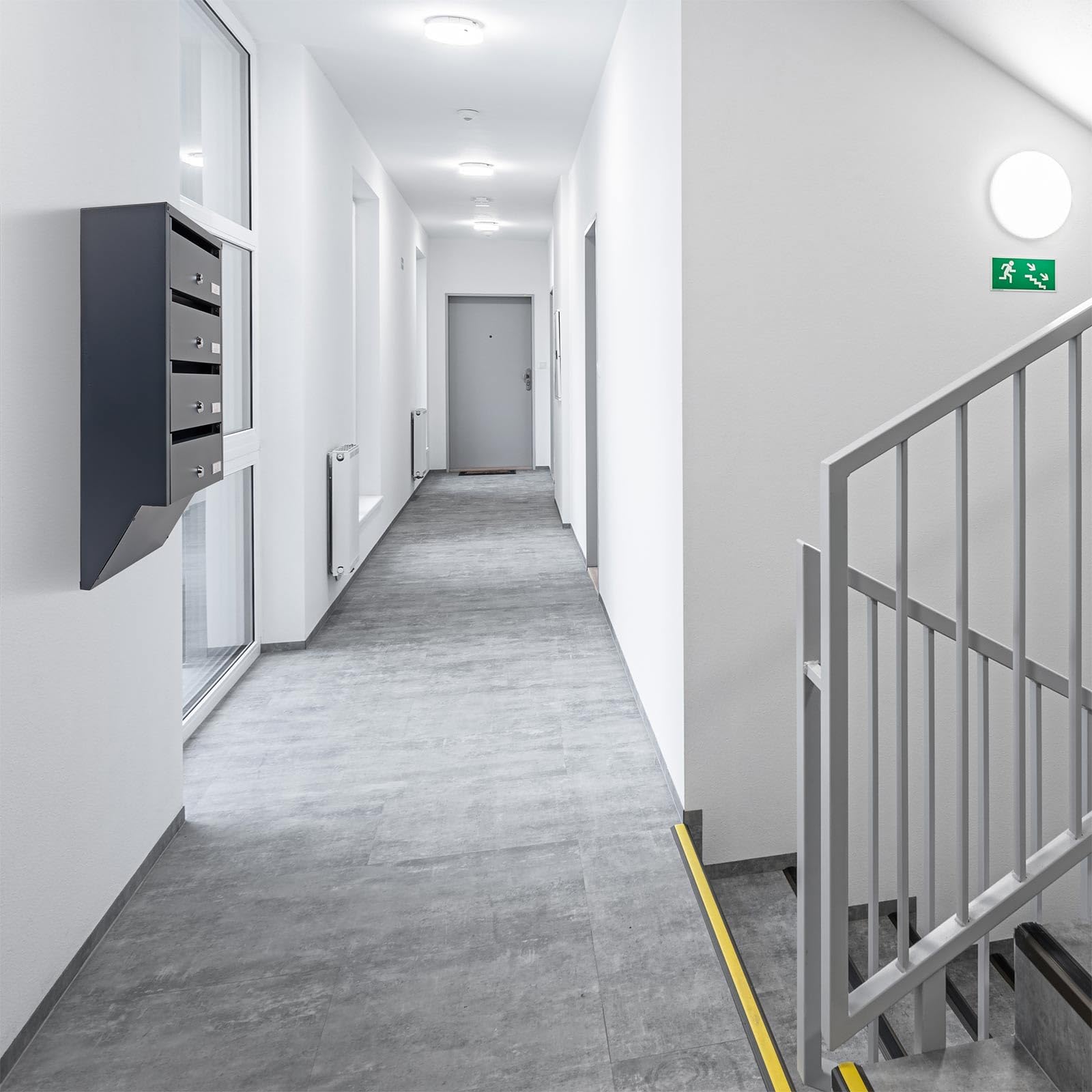 Profirst Cassetta delle lettere Maildrop 4 serratura a cilindro in acciaio antracite, 2 chiavi per 4 parti, con materiale di montaggio incluso