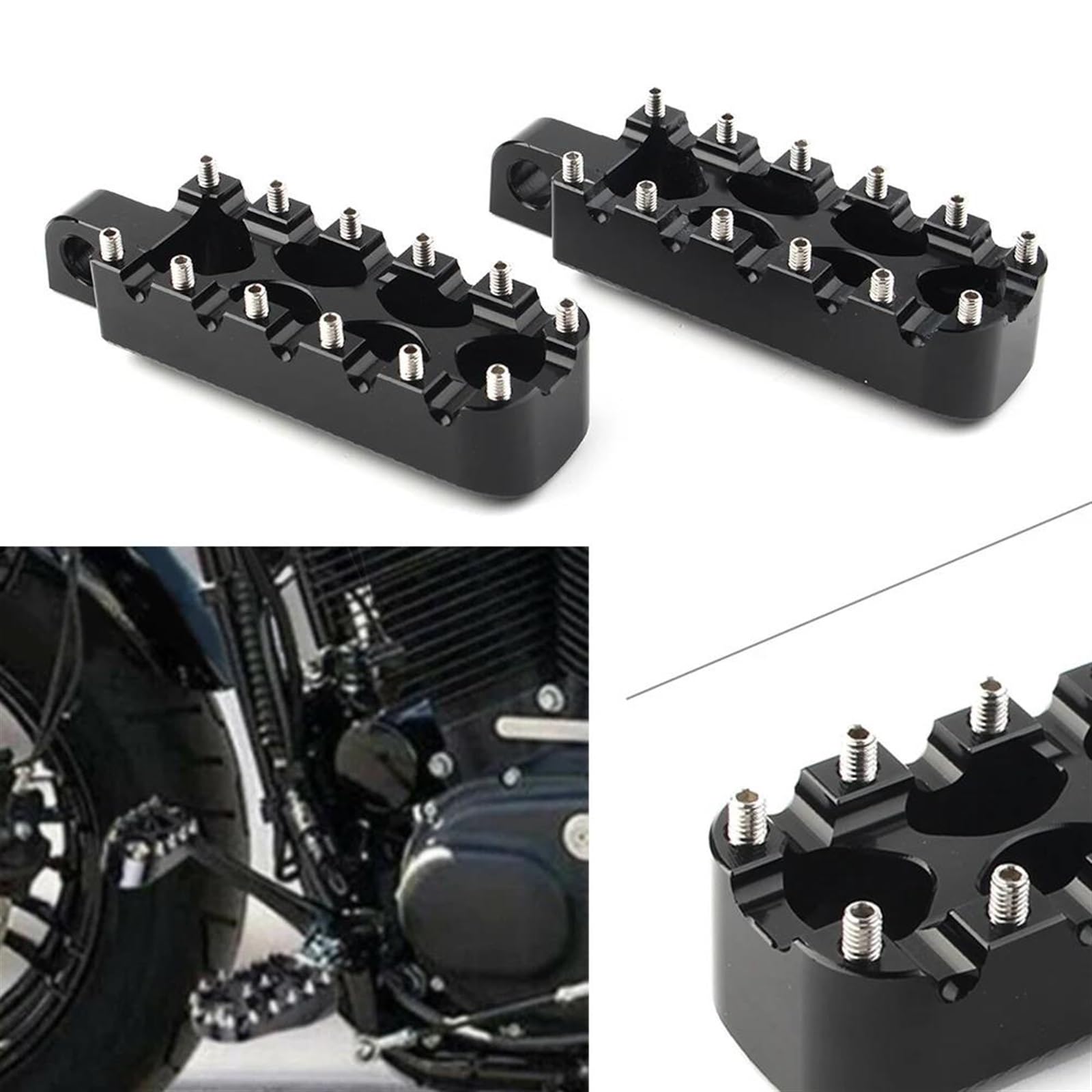 Estriberas Traseras Motocicleta Para HAR&LEY Dyna Wide Glide FXDWG FXDB FXDF FXDL Accesorios Motocicleta 1 Par Pedales Reposapiés Negros Estriberas Motocicleta