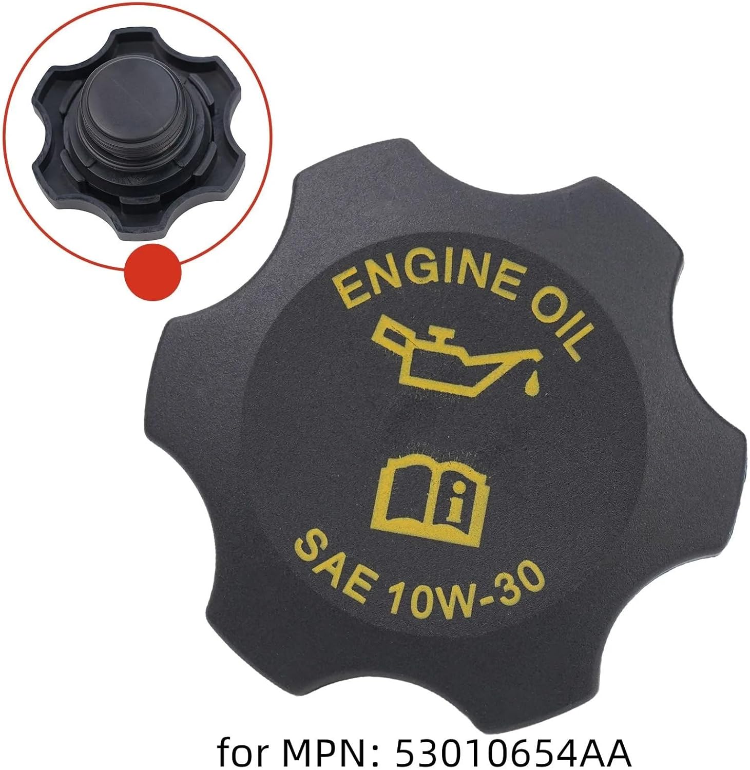 oil filler lid Compatible With Jeep For Cherokee 1994 1995 1996 1997 1998 1999 2000 2001 2002 2003 2004 2005 2006 Car Engine Oil Filler Cap Fuel Tank Cover 53010654AA