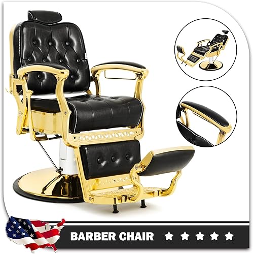 Miniatura 3 de Artist hand Silla de peluquero hidráulica multiusos reclinable, silla de salón de belleza, spa, silla de peluquería vintage, silla resistente