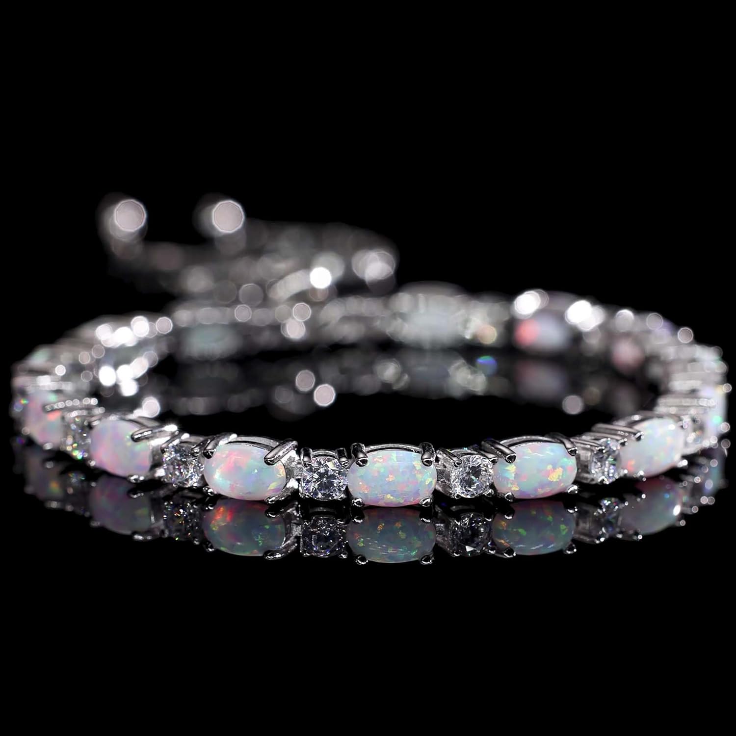 FANCIME Birthstone Tennis Bracelets Sterling Silver Bolo Tennis Bracelets Charm Fine Jewelry Birthday Gifts for Women Mom Wife Her - Image 2