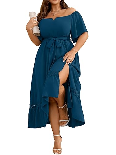 RWJ Women's Plus Size Dress for Cocktail Wedding Guest Formal