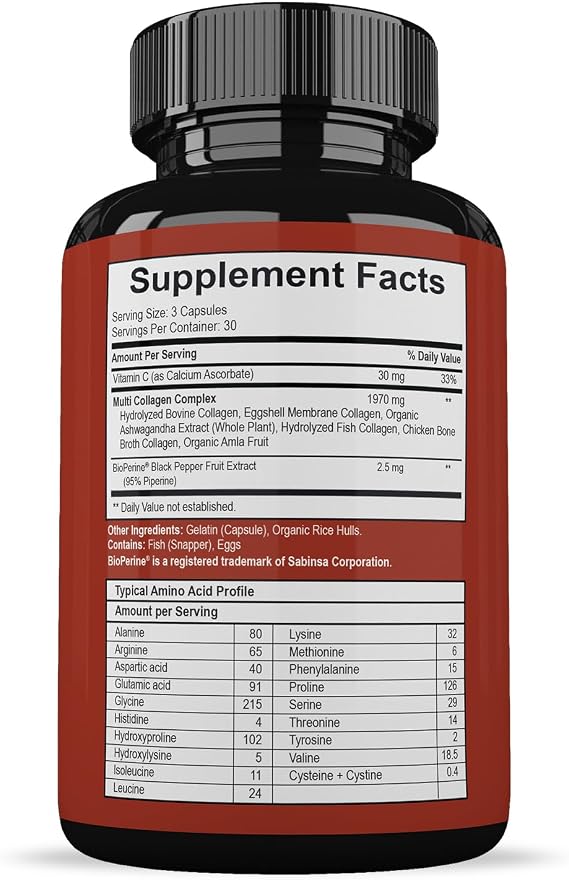 Wholesome Wellness Super-Absorb Multi Collagen Pills (Type I II III V X) Organic Herbs & Bioperine - Hair, Skin, Nails - Hydrolyzed Peptides Protein Supplement for Women & Men (90 Capsules)