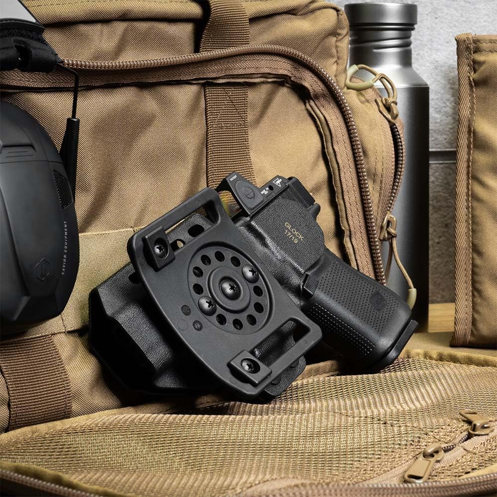 GRITR Omni IWB/OWB Kydex Modular Holster Fits Sig, Glock, Springfield, Walther, S&W, Canik & More - Ambidextrous EDC Gun Accessory w/Optic Cut, Open Bottom, Adjustable Concealment Claw & Retention