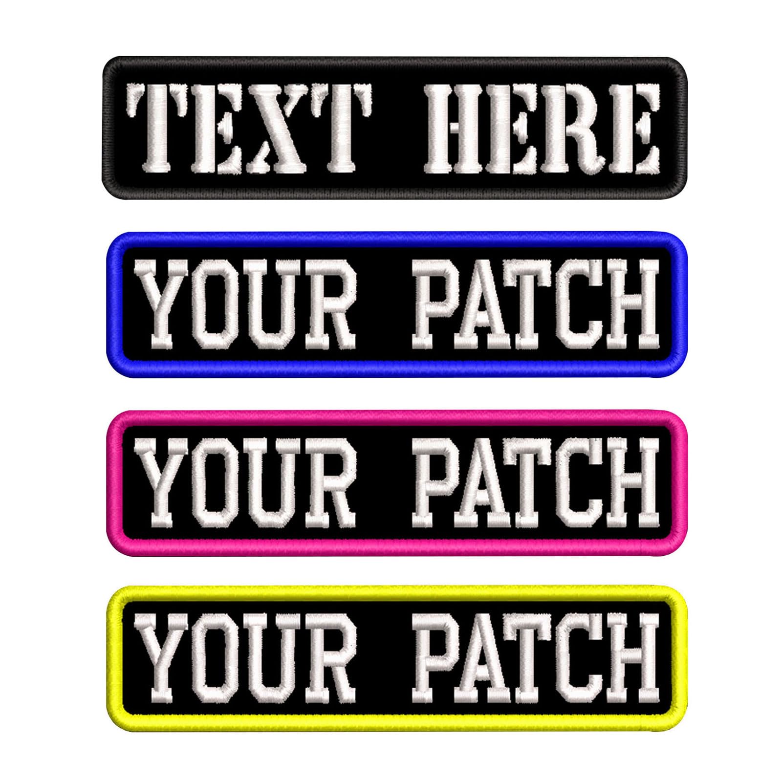 Custom Embroidered Biker Name Patch,2 Pieces Personalized Number Tag, Hook on/4 X 1'' for Vest Jacket