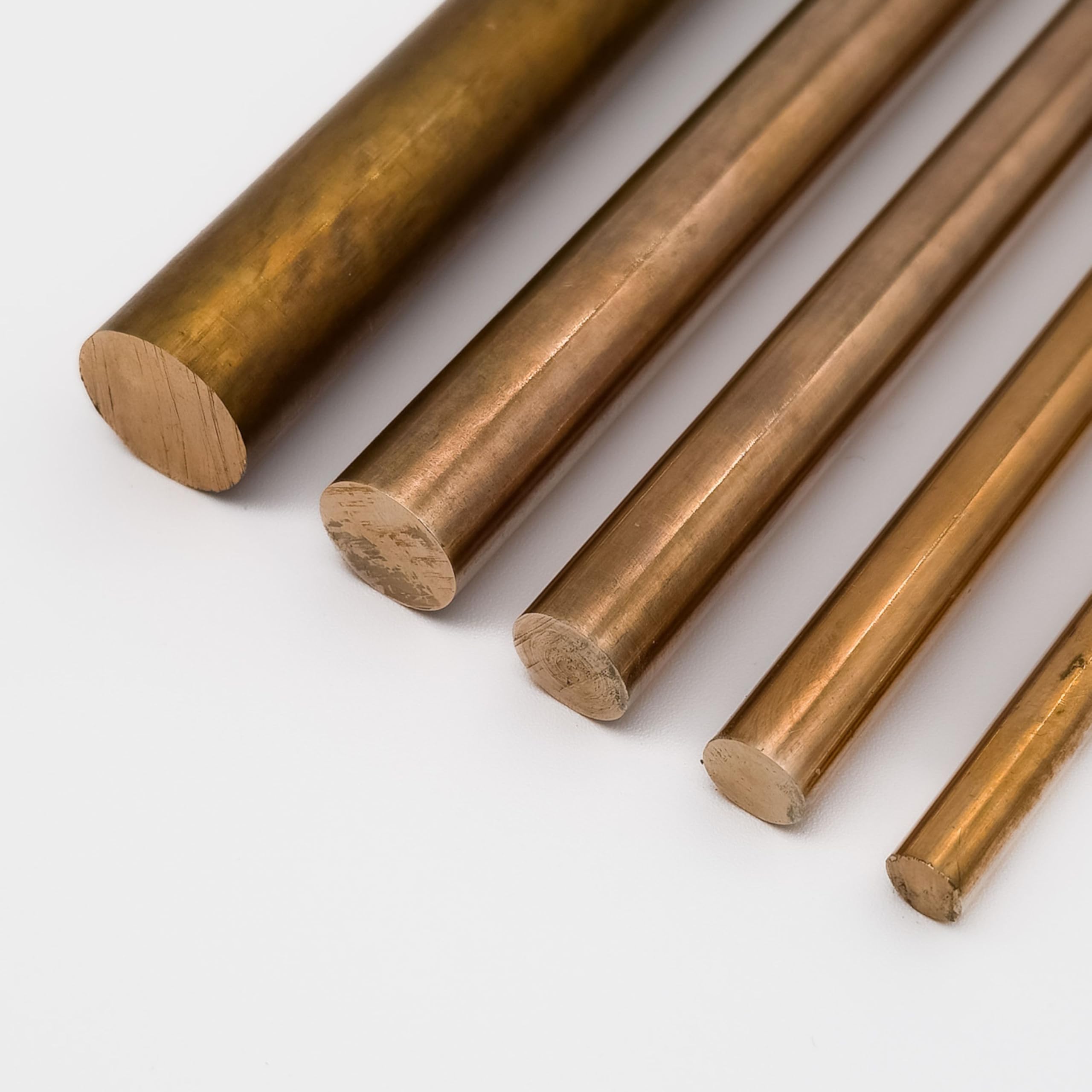 Bronzo CuSn8, aste rotonde, diametro 3 – 30 mm, lunghezza 50 – 2000 mm, lega CW453K, profilo rotondo (lunghezza: 300 mm = 30 cm, diametro 7 mm)