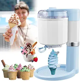 MáQuina De Sorvete Soft Serve, 1000ml Máquina Automática Sorvete De Iogurte Caseiro DIY, Usar Basta Fazer 10 Minutos, Suficiente Para 7 a 8 Pessoas, Para Liquidificador Portátil Doméstico