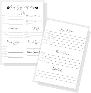 Lashicorn Pet Sitter Note Cards | Physical Printed 5x7” inch Post Card | Pet Sitter Supplies | Minimalist White Design