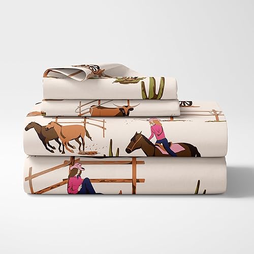 Miniatura 6 de Juego de sábanas individuales de 3 piezas para la colección de ropa de cama infantil de Wild West Cowboy de Sweet JoJo Designs